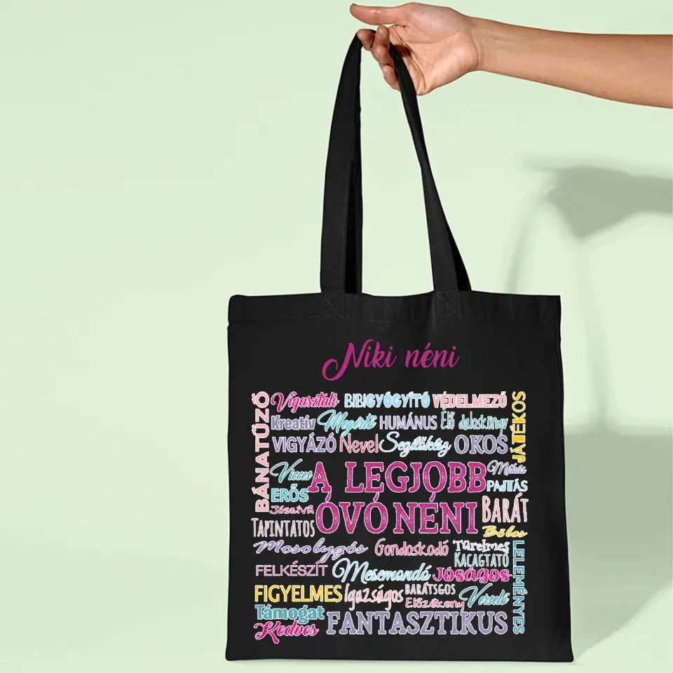A legjobb óvónéni vászontáska névvel