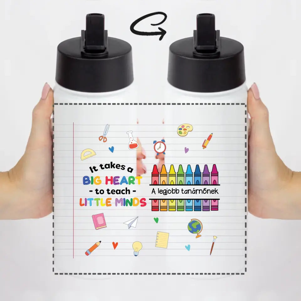 Szívószálas szerkeszthető kulacs legjobb tanárnőnek