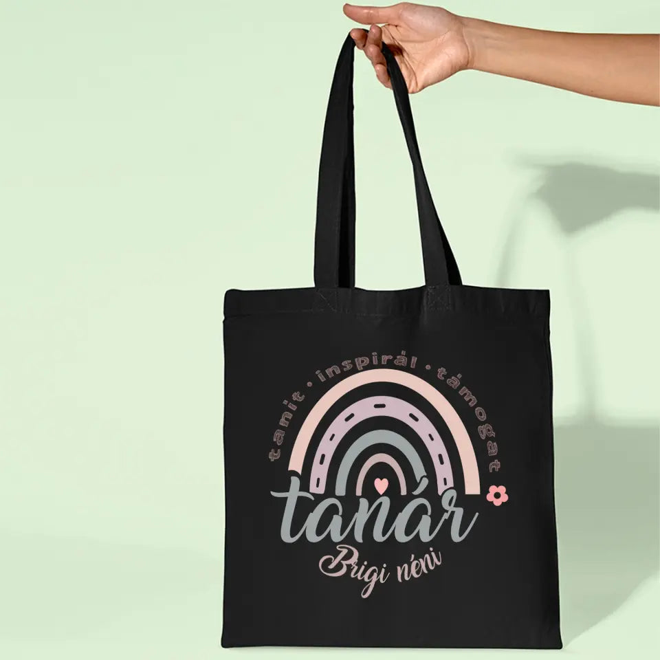 Szivárványos vászontáska tanároknak