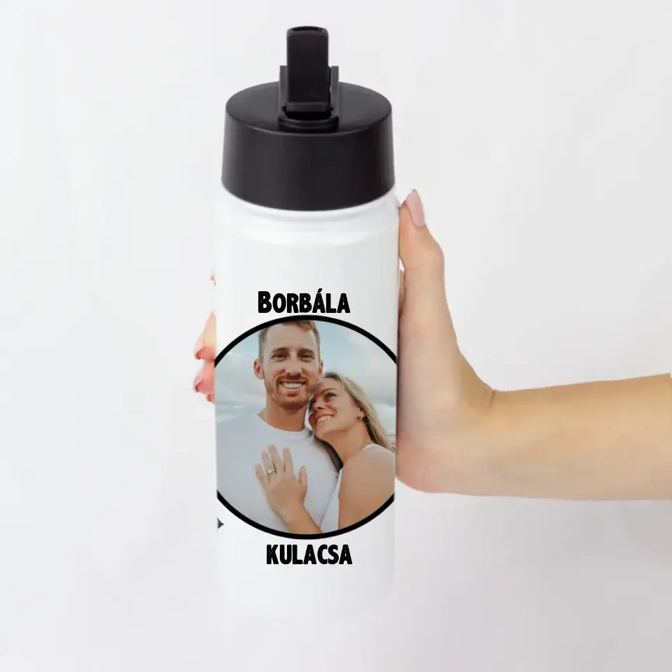 Szívószálas egyedi kulacs készítés saját képpel