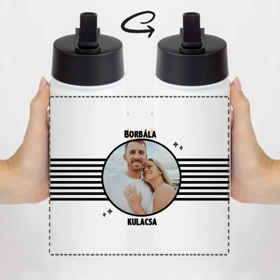 Szívószálas egyedi kulacs készítés saját képpel