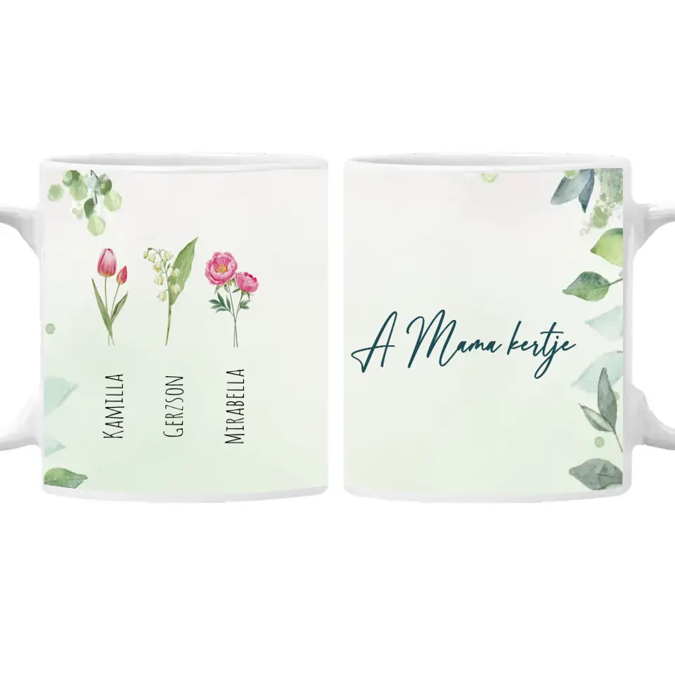 A Mama kertje egyedi neves bögre Nagymamáknak