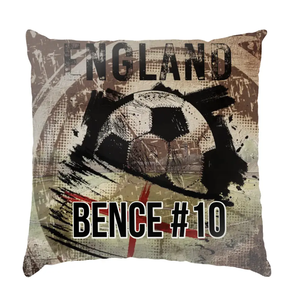 EB 2024 Anglia  focis ajándék párna - egyedi névvel