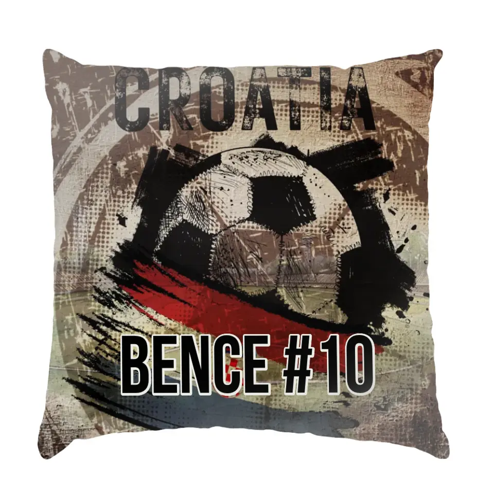 EB 2024 Horvátország focis ajándék párna - egyedi névvel