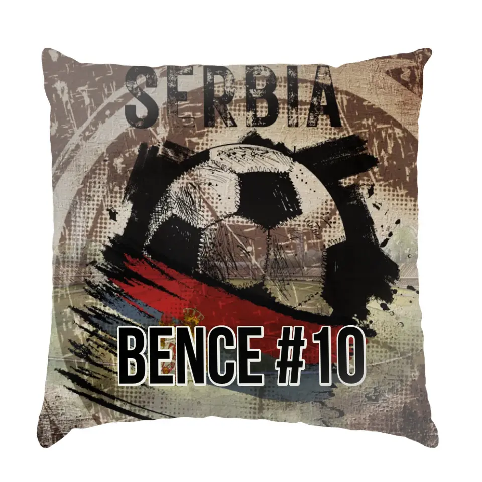 EB 2024 Szerbia focis ajándék párna - egyedi névvel