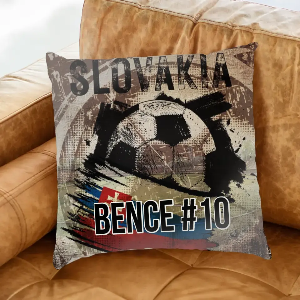EB 2024 Szlovákia focis ajándék párna - egyedi névvel