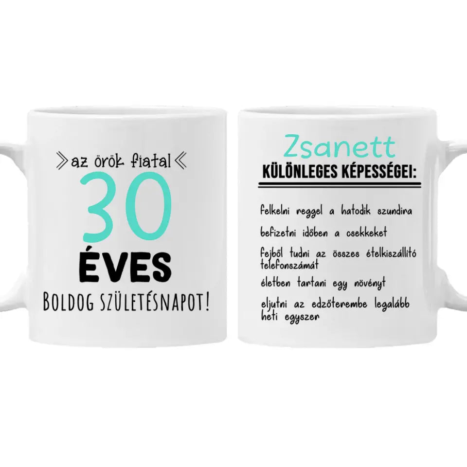 Egyedi születésnapi bögre 30. születésnapra