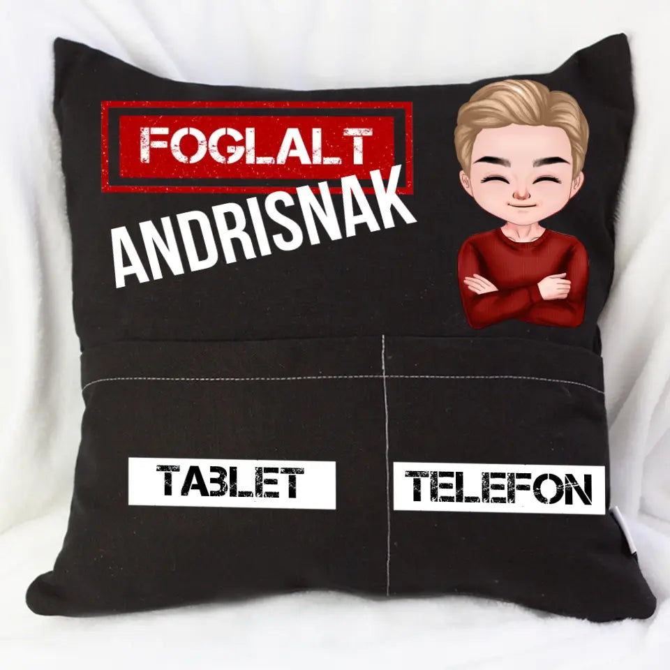 Személyre szabható cuki karakteres zsebes párna Férfiaknak