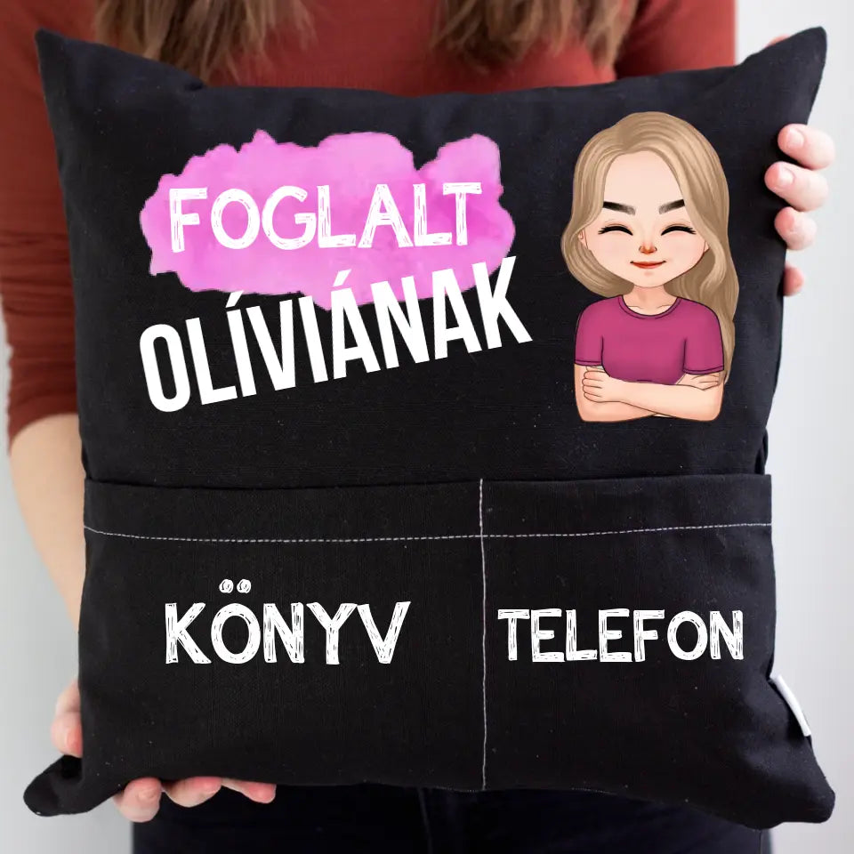 Személyre szabható cuki karakteres zsebes párna Nőknek