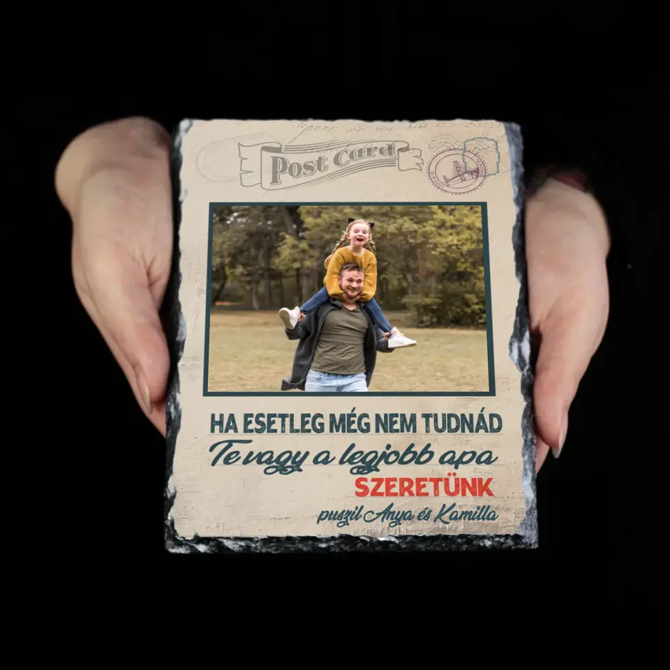 Egyedi ajándék apáknak - Te vagy a legjobb apa gránitlap XL