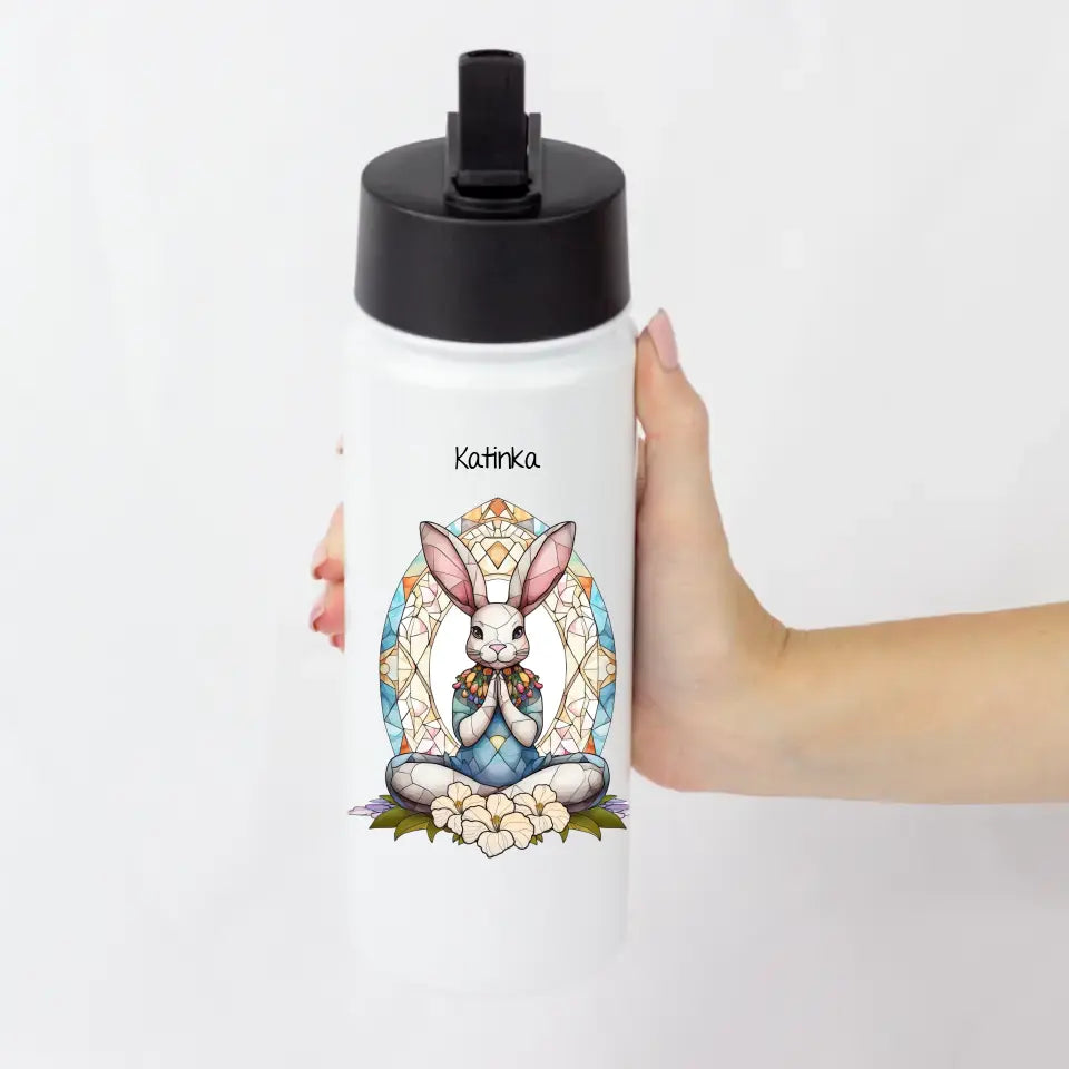 Szívószálas kulacs yogázó állatokkal