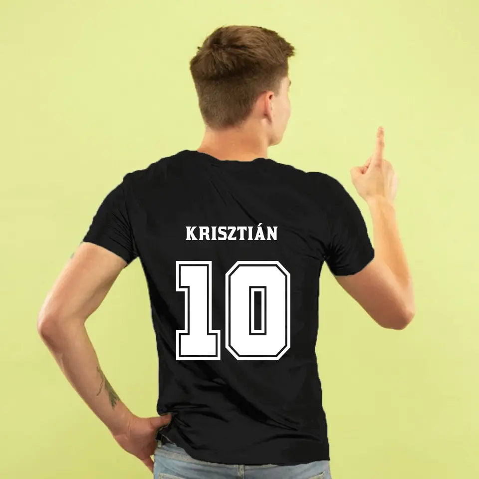 Magyar zászlós mez póló egyedi felirattal és címerrel