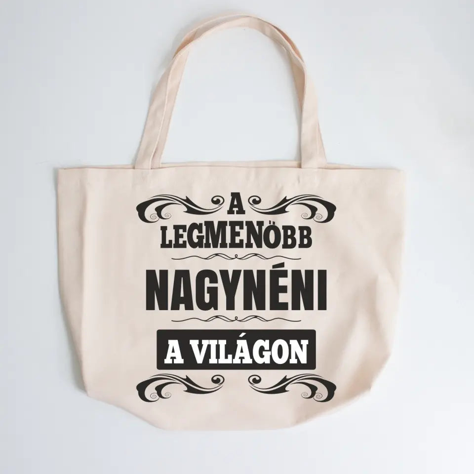 Nagy méretű vászontáska nagynéniknek