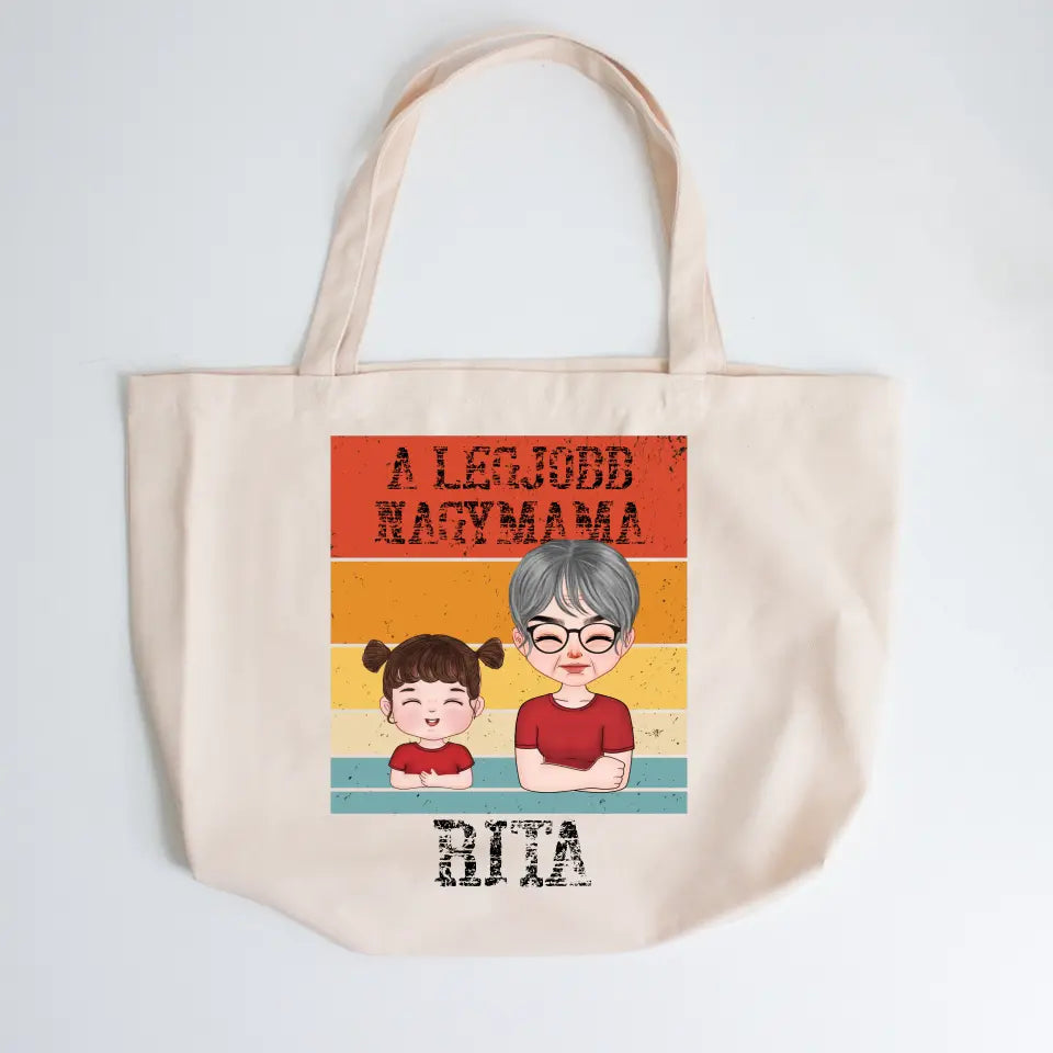 Nagy méretű legjobb nagymama vászontáska
