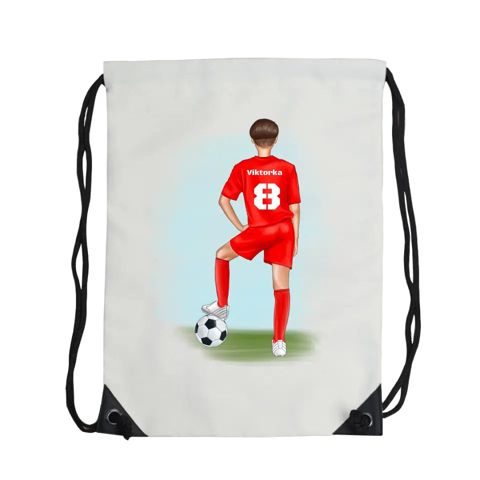 Személyre szabható focis tornazsák fiúknak