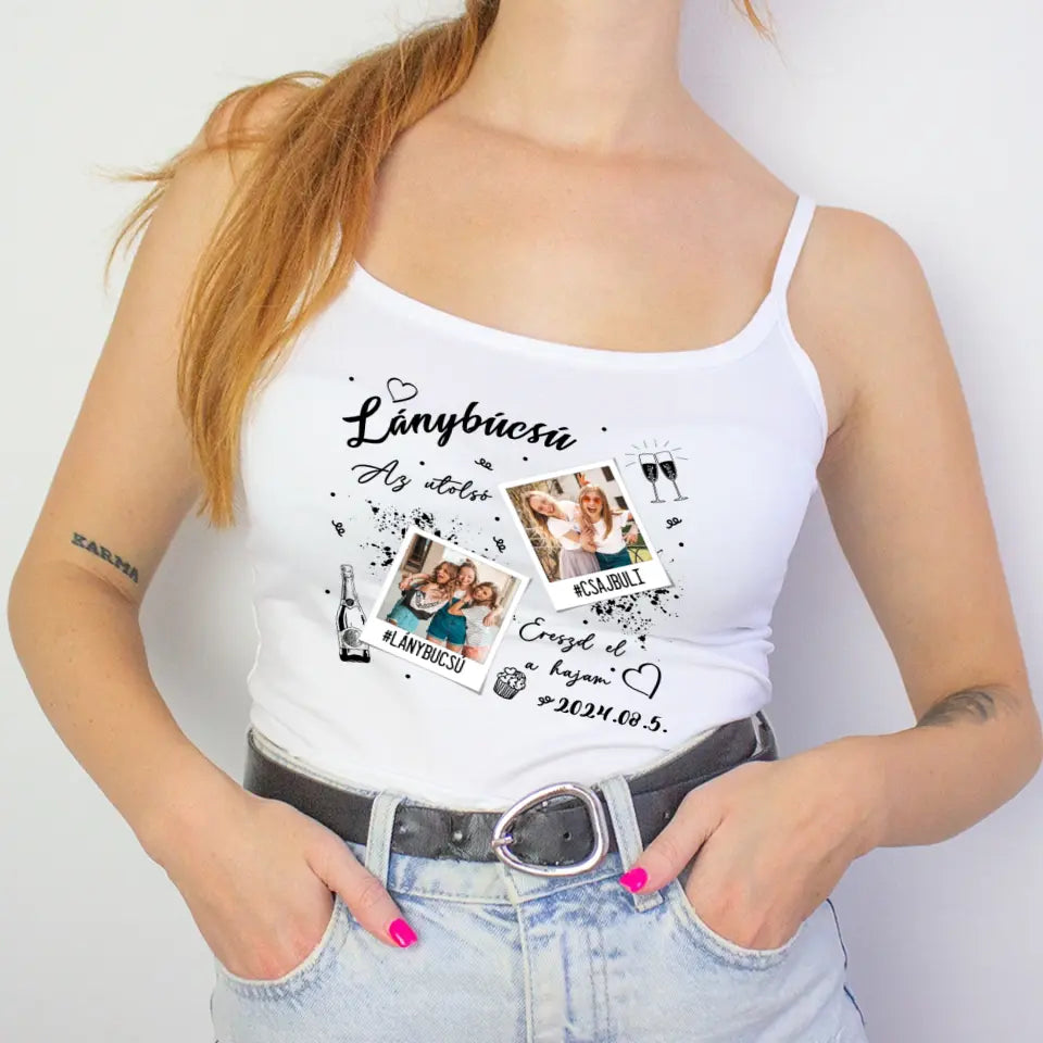 Ereszd el a hajam lánybúcsú női trikó