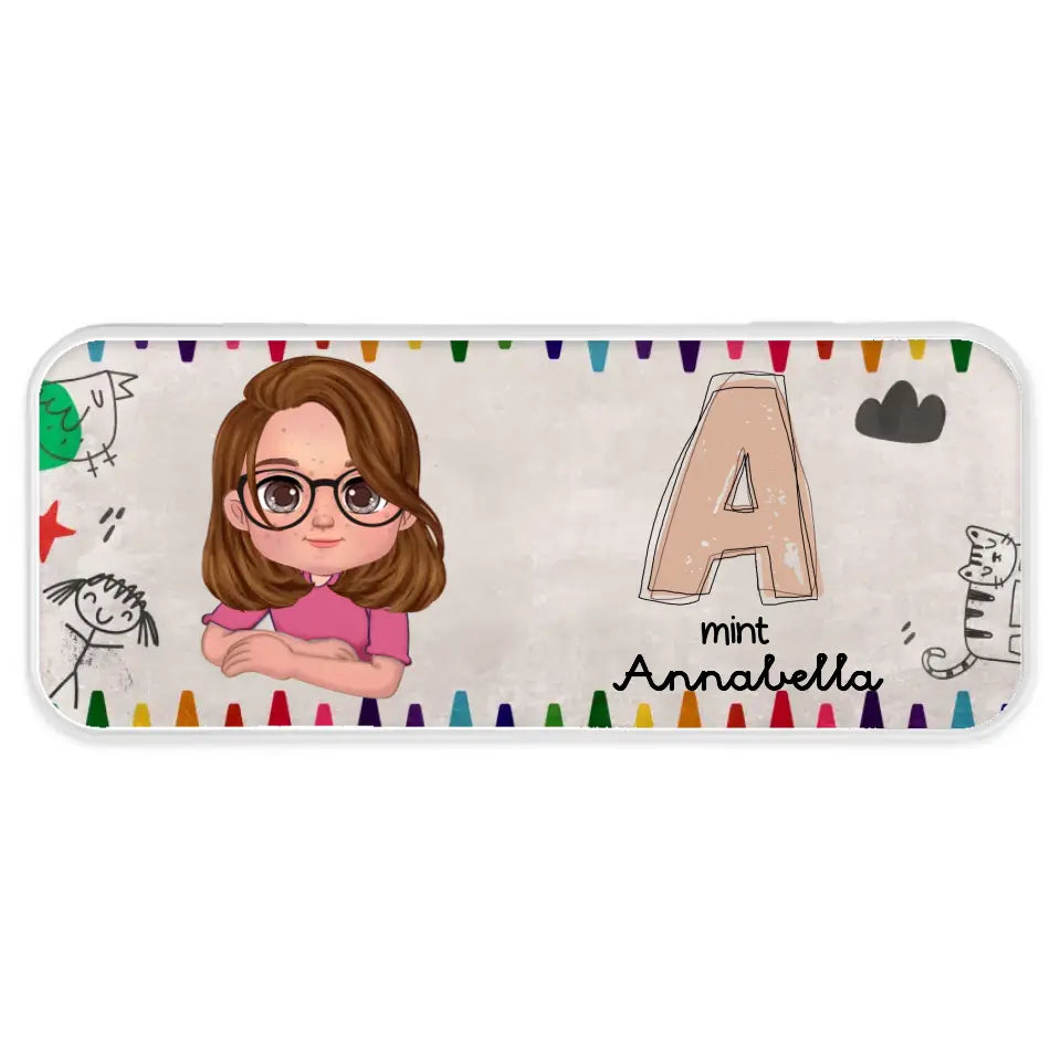 Egyedi ajándék gyerekeknek - személyre szabható kislány és kisfiú gyerek tolltartó névvel