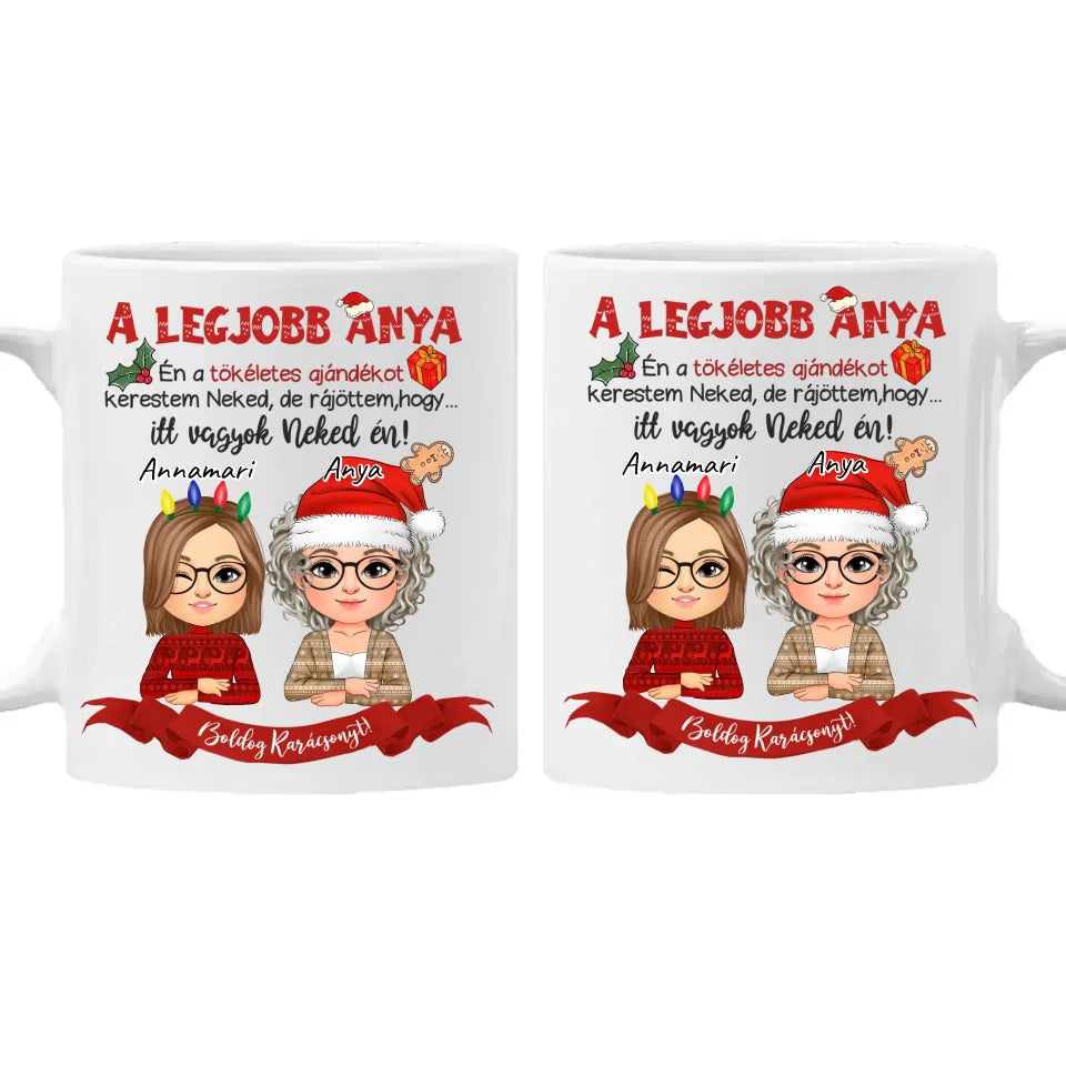 A tökéletes karácsonyi ajándékot kerestem bögre Anya lánya karakterekkel