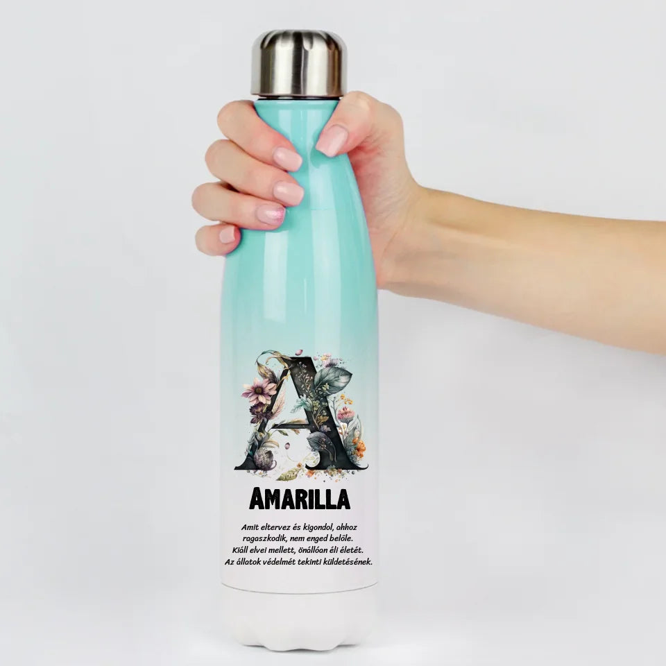 Színátmenetes egyedi kulacs névvel