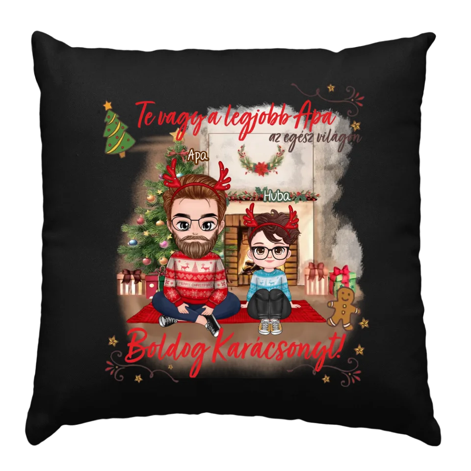 Egyedi karácsonyi ajándék apáknak - cuki karakteres legjobb apa párna