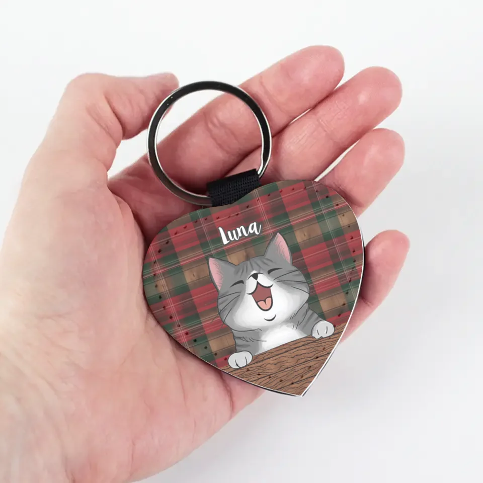 Választható karakteres szív alakú cicás kulcstartó