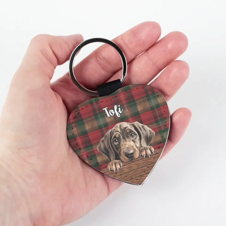 Választható karakteres szív alakú kutyás kulcstartó