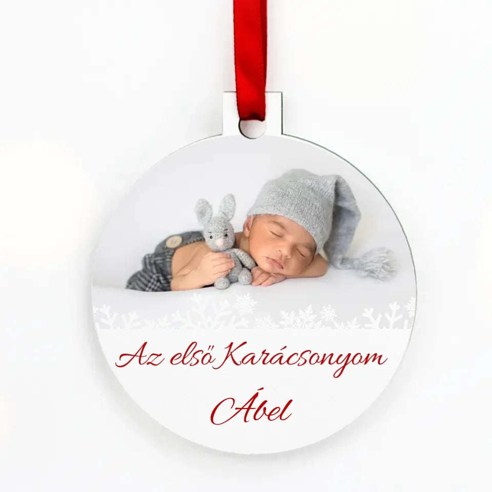 Az első Karácsonyom - Egyedi képes karácsonyfadísz