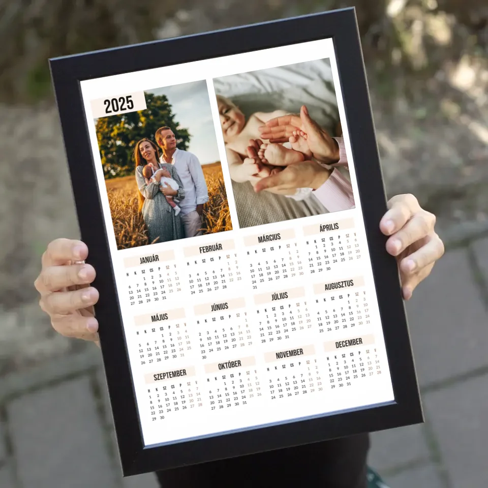 Két képes egyedi falinaptár 2025 ajándék falikép