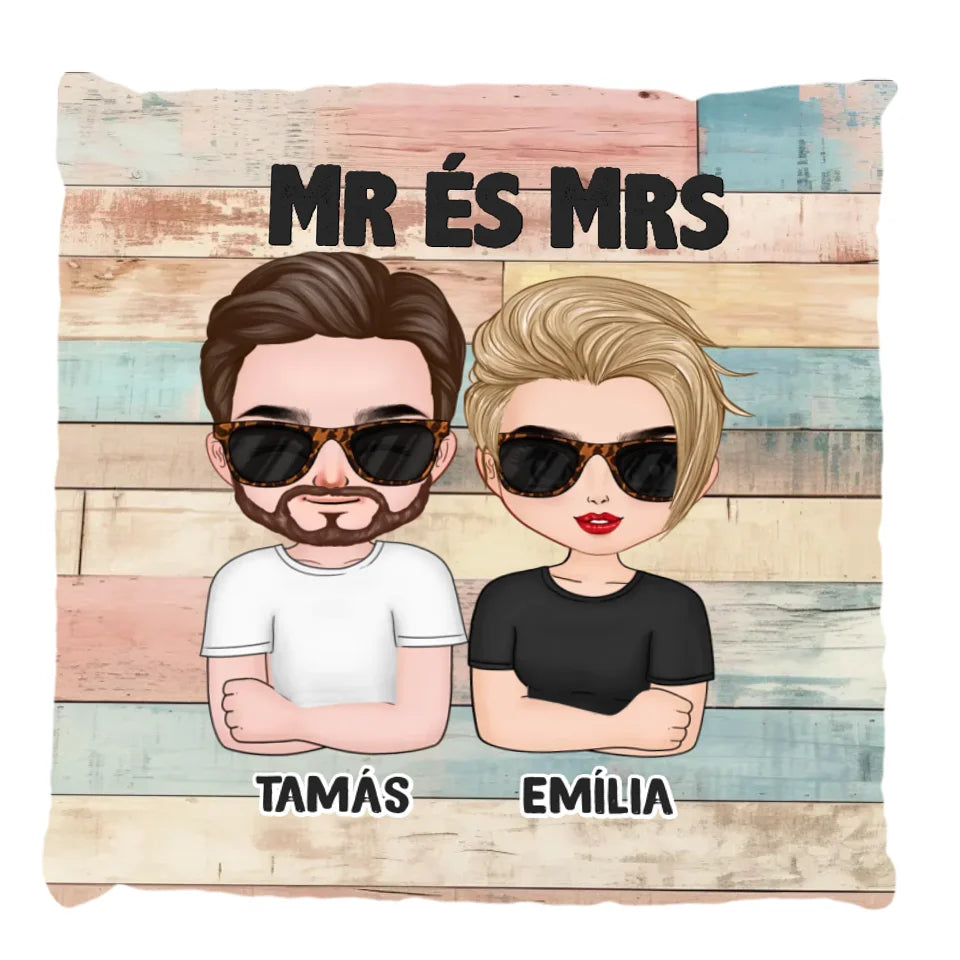 Chibi karakteres páros telinyomatos párna