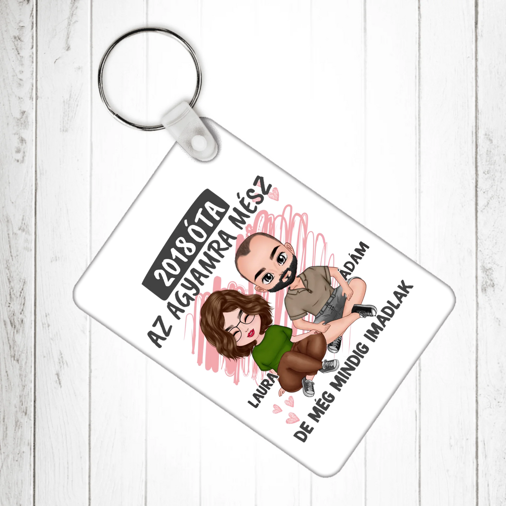 Az agyamra mész szerkeszthető karakteres kulcstartó