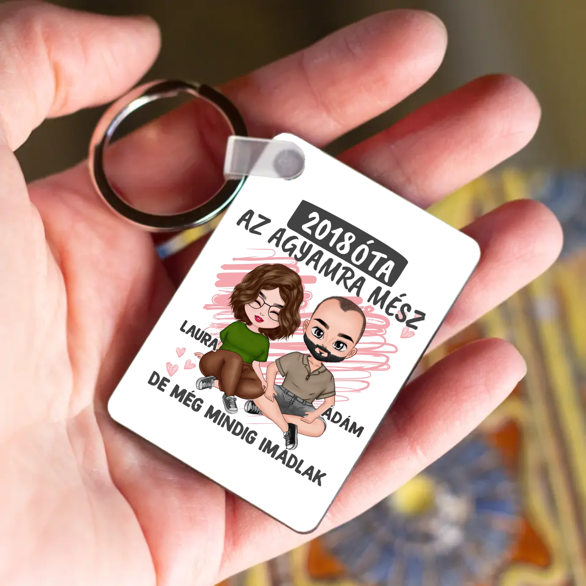 Az agyamra mész szerkeszthető karakteres kulcstartó