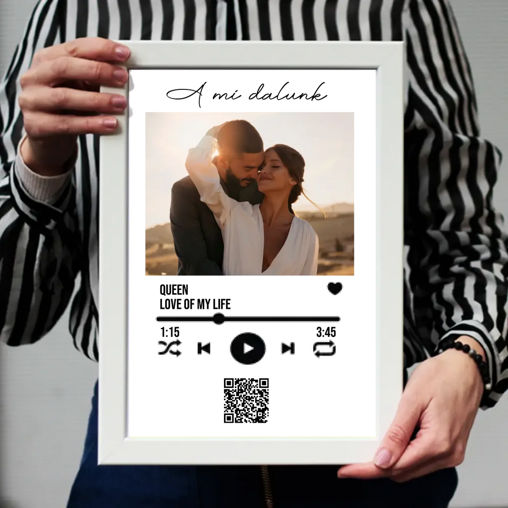 A Mi dalunk - Falikép szerkeszthető QR kóddal Valentin napra