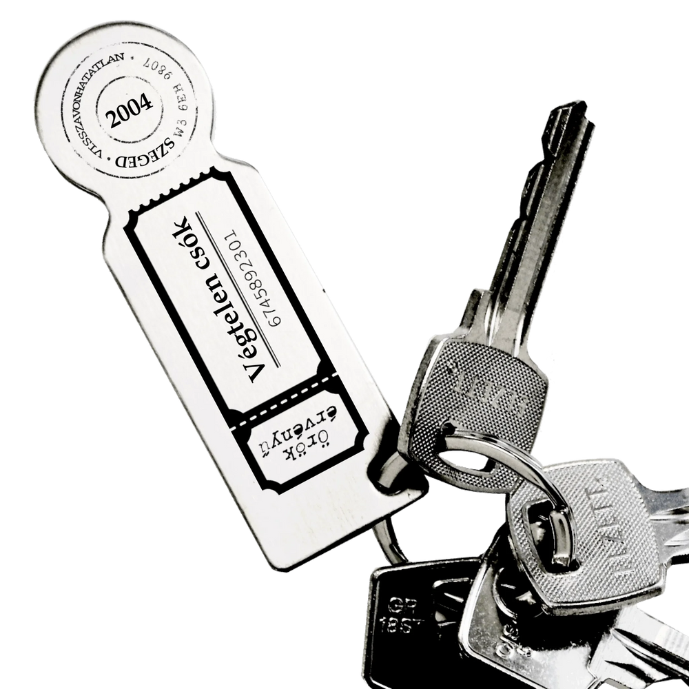 Örök kupon bevásárlókocsi érme kulcstartó