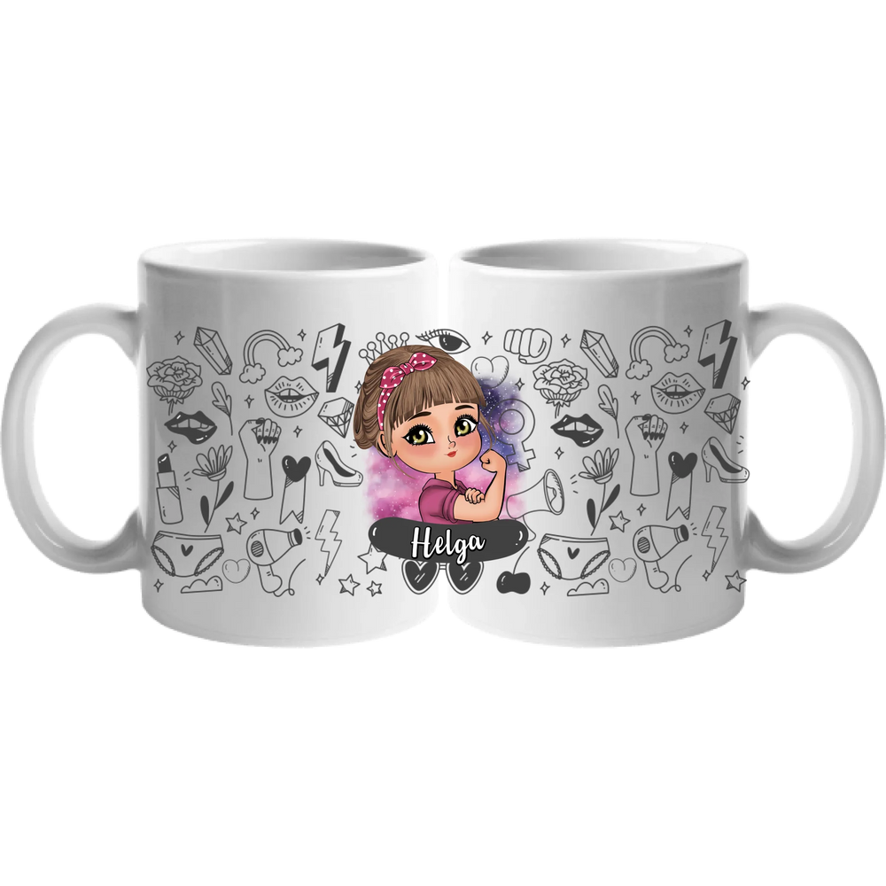 Egyedi karakteres nőnapi bögre