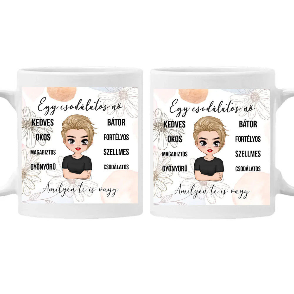 Nőket jellemző bögre egyedi feliratokkal