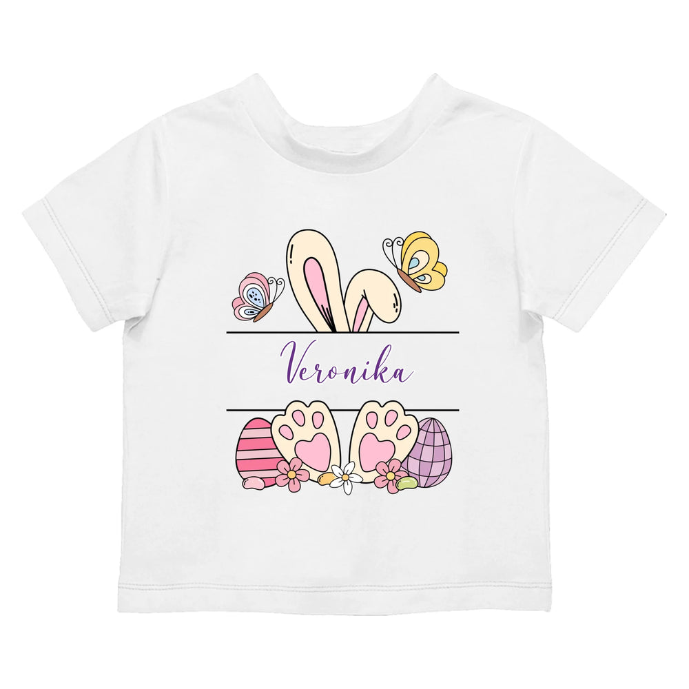 Egyedi ajándék gyerekeknek - húsvéti mintás póló saját névvel lányoknak