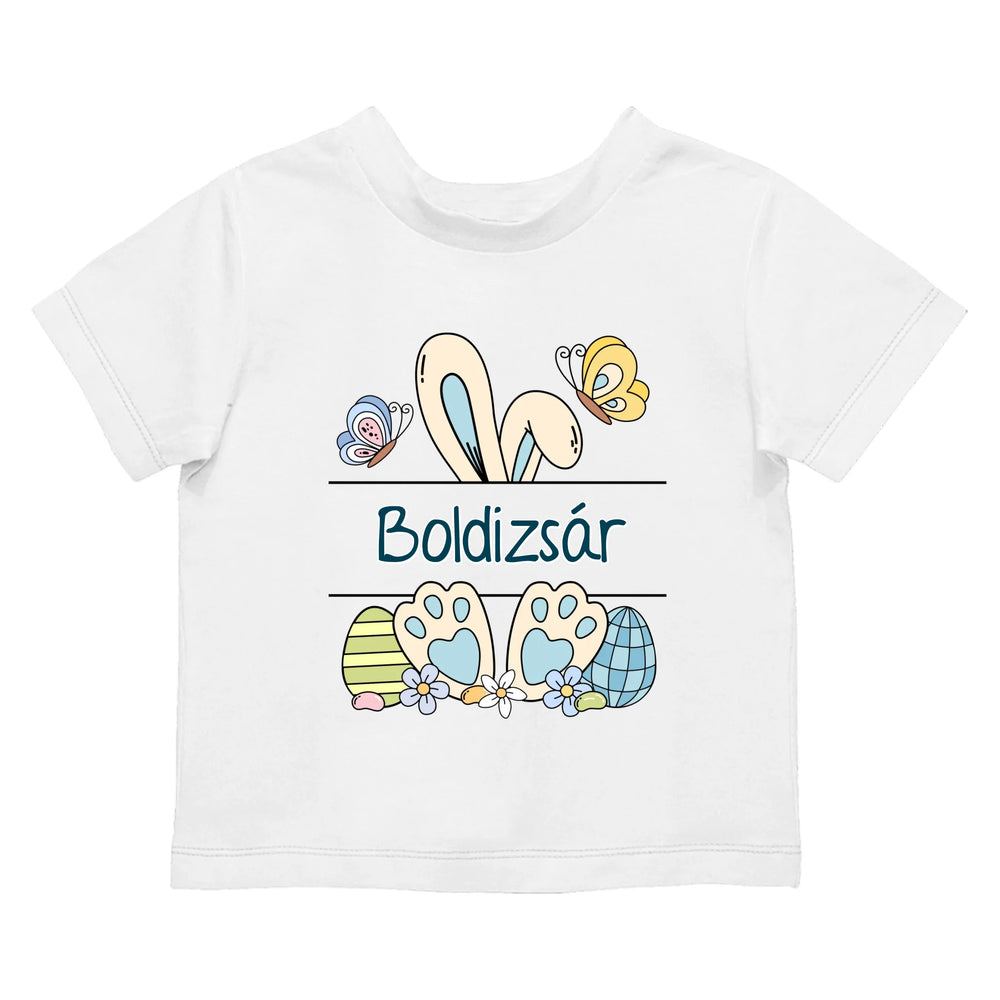 Egyedi ajándék gyerekeknek - húsvéti mintás póló saját névvel fiúknak