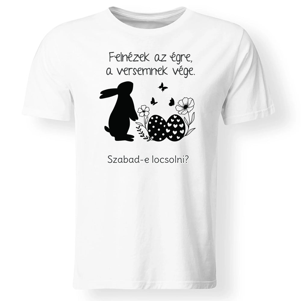 Húsvéti locsolóverses póló férfiaknak szerkeszthető felirattal