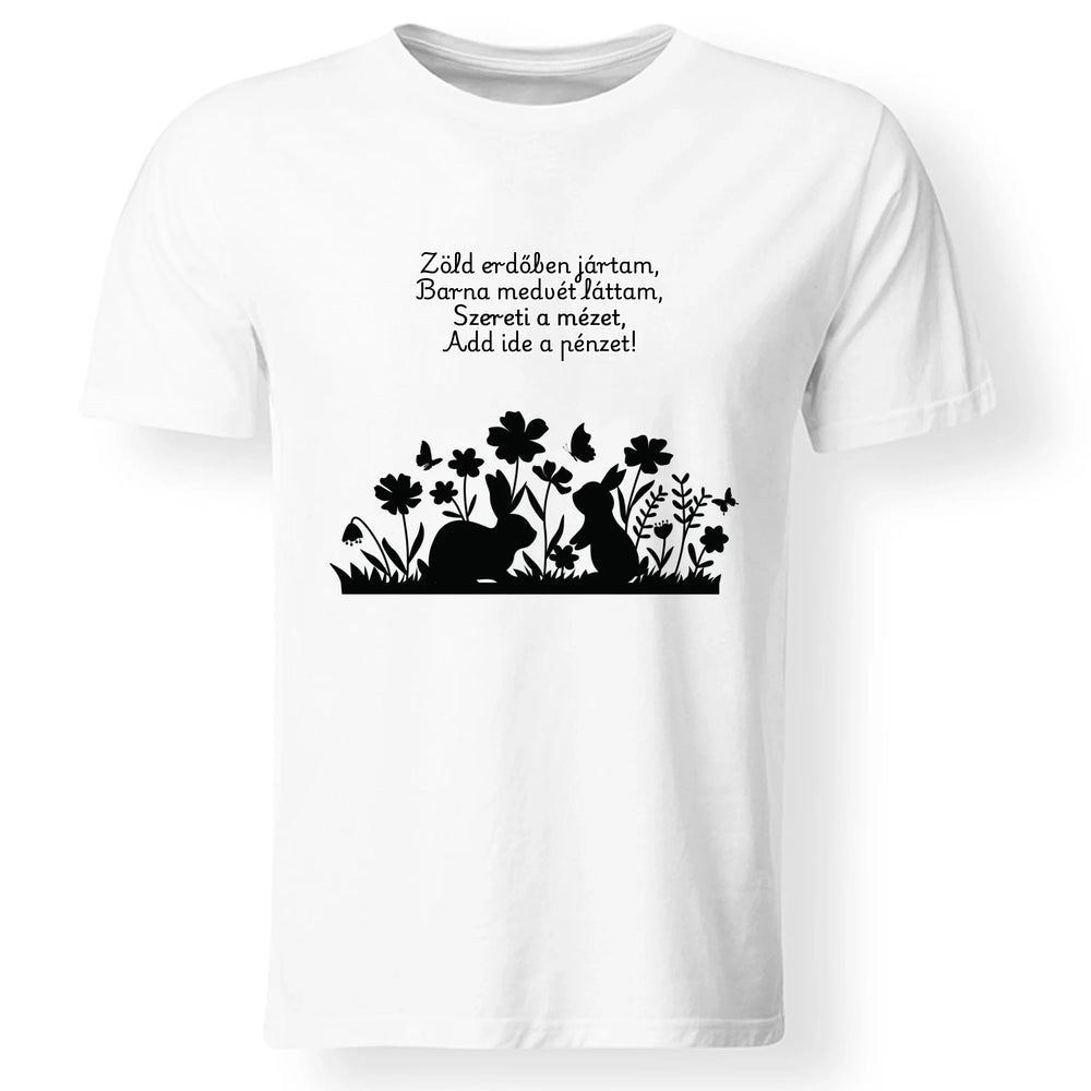 Húsvéti locsolóverses férfi póló szerkeszthető felirattal