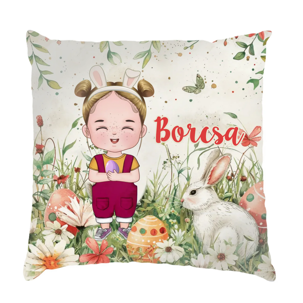 Húsvéti ajándék gyerekeknek - egyedi neves párna szerkeszthető karakterrel