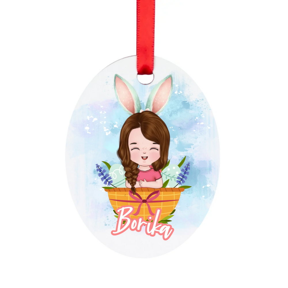 Húsvéti ajándék gyerekeknek - egyedi neves tojásfadísz szerkeszthető karakterrel