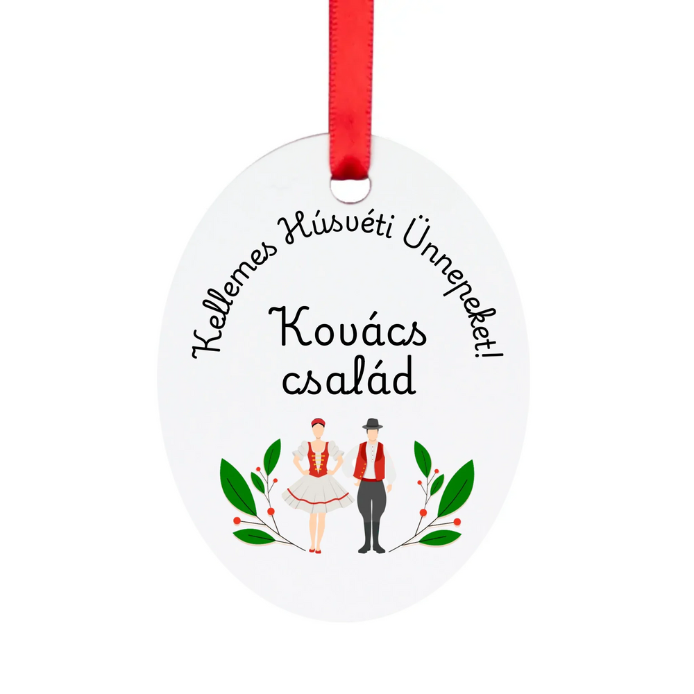 Húsvéti ajándék felnőtteknek - Kellemes Húsvéti Ünnepeket feliratos egyedi neves tojásfadísz