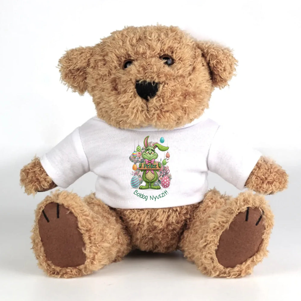 Húsvéti Plüssmaci egyedi névvel és felirattal