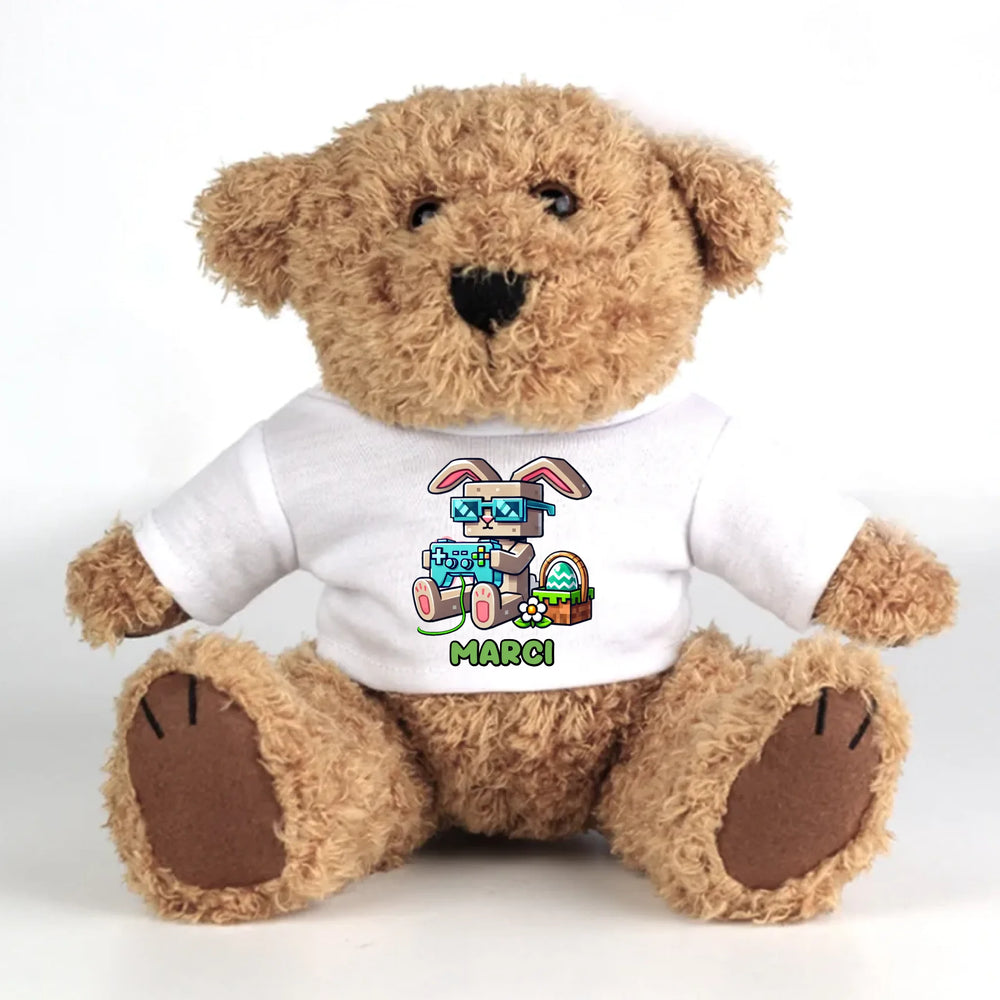 Húsvéti ajándék gyerekeknek - egyedi plüssmaci minecraft mintával