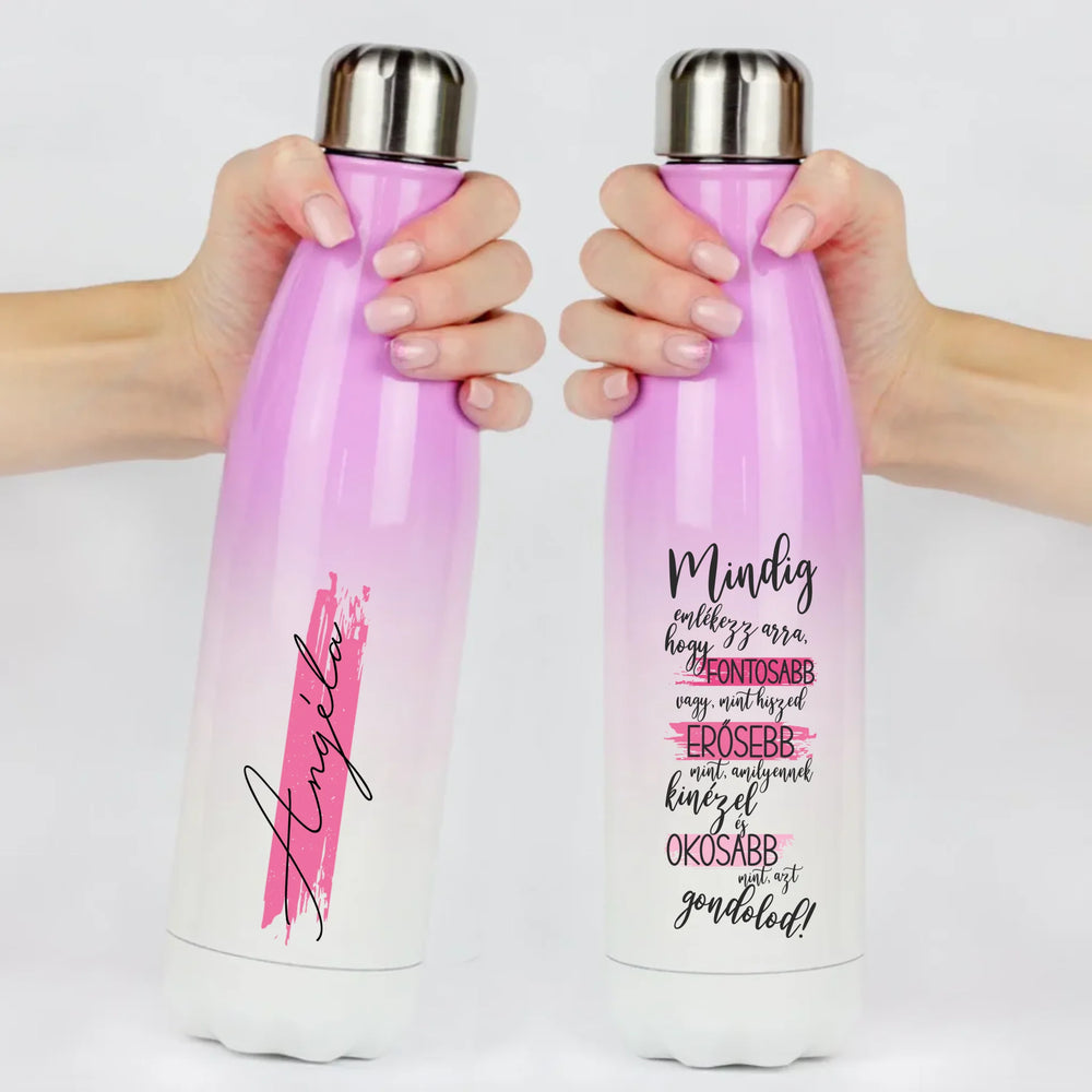 Színátmenetes motivációs kulacs egyedi névvel