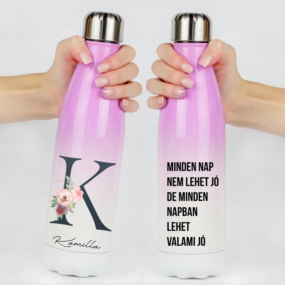 Színátmenetes virágos kulacs nőknek névvel