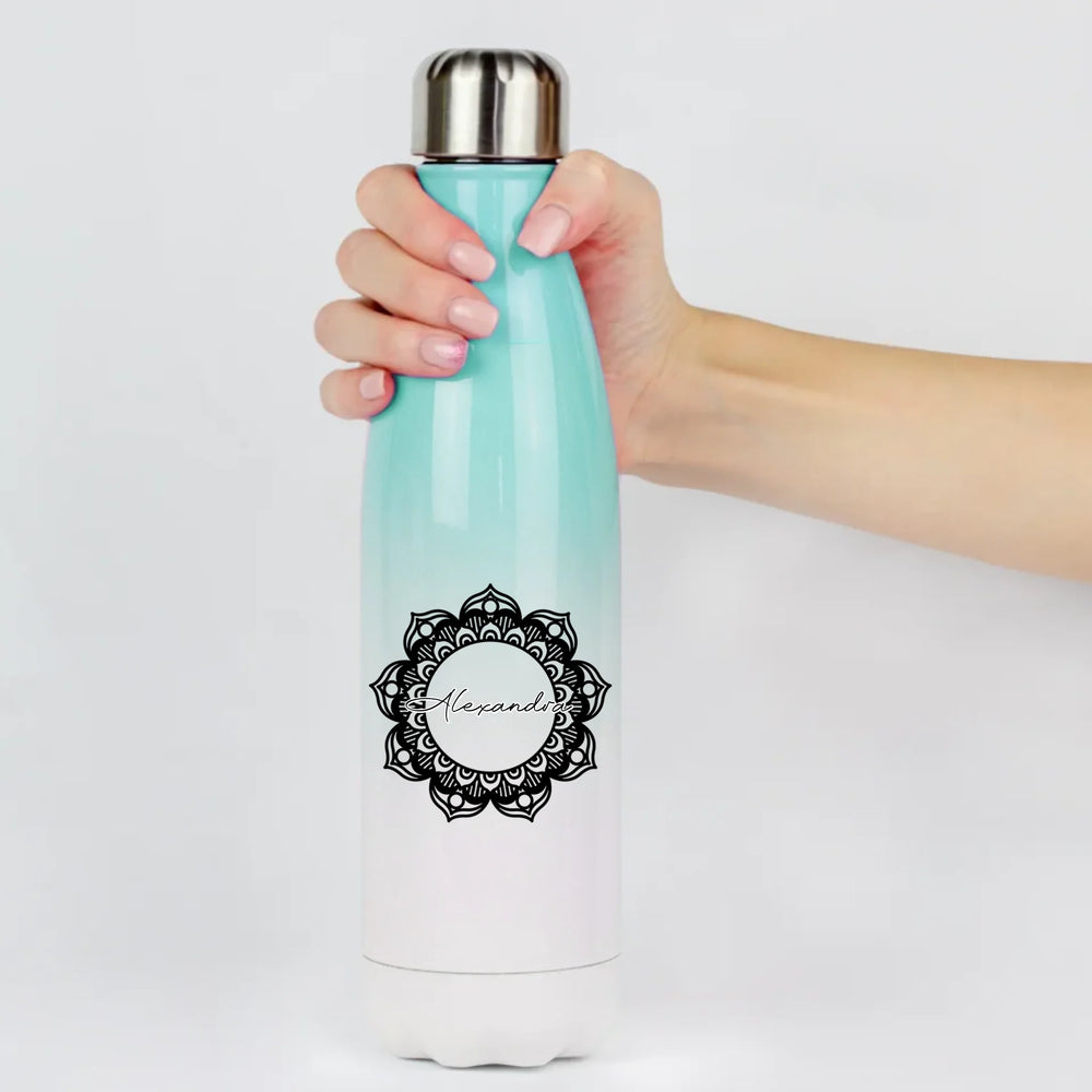 Színátmenetes mandalás kulacs nőknek névvel