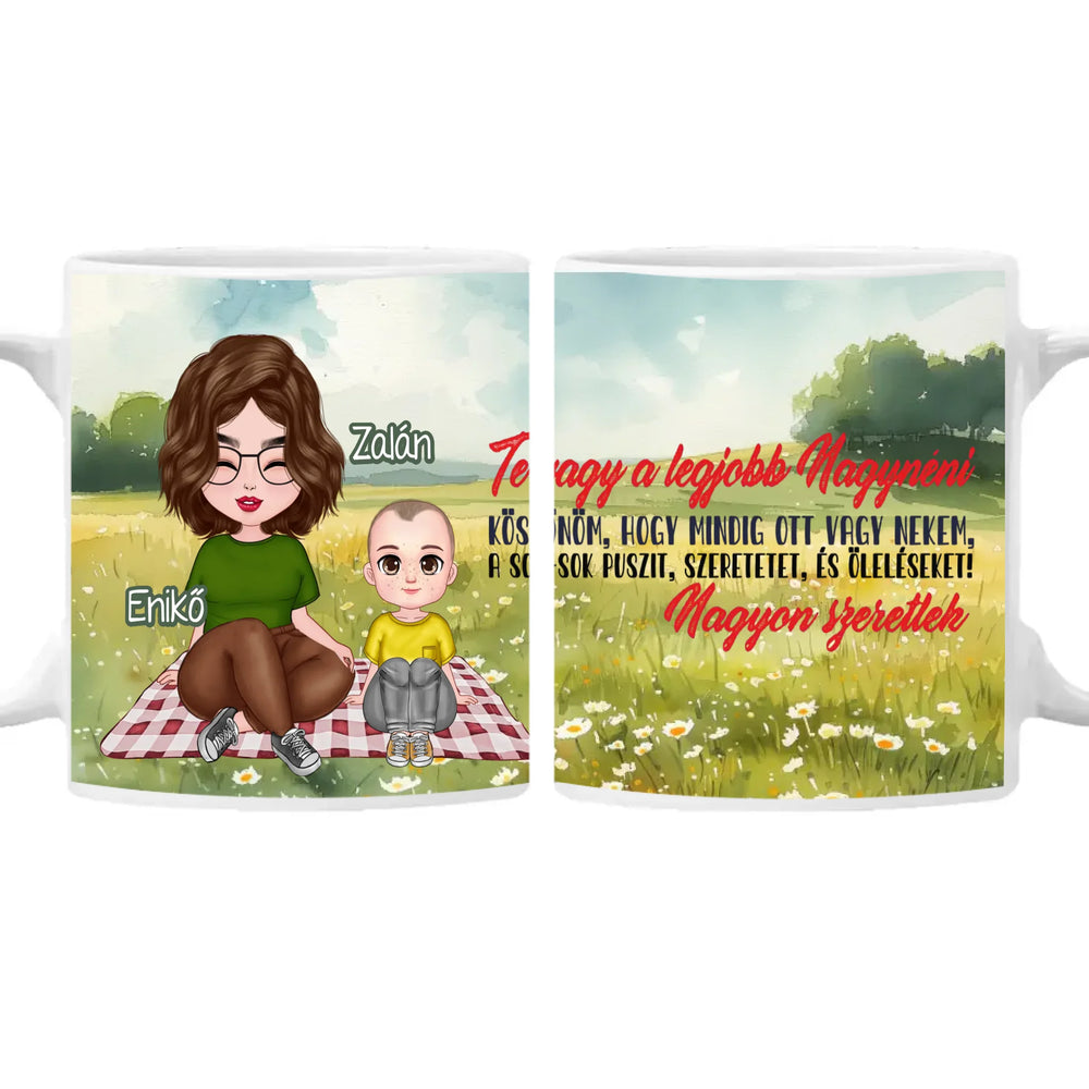 Te vagy a legjobb Nagynéni cuki karakteres egyedi anyák napi ajándék bögre