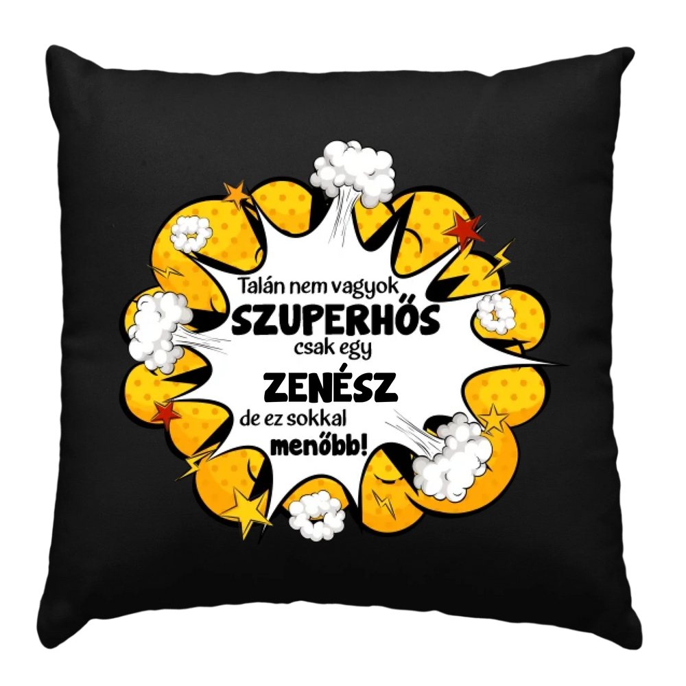 Egyedi ajándék fekete párna apáknak választható foglalkozással