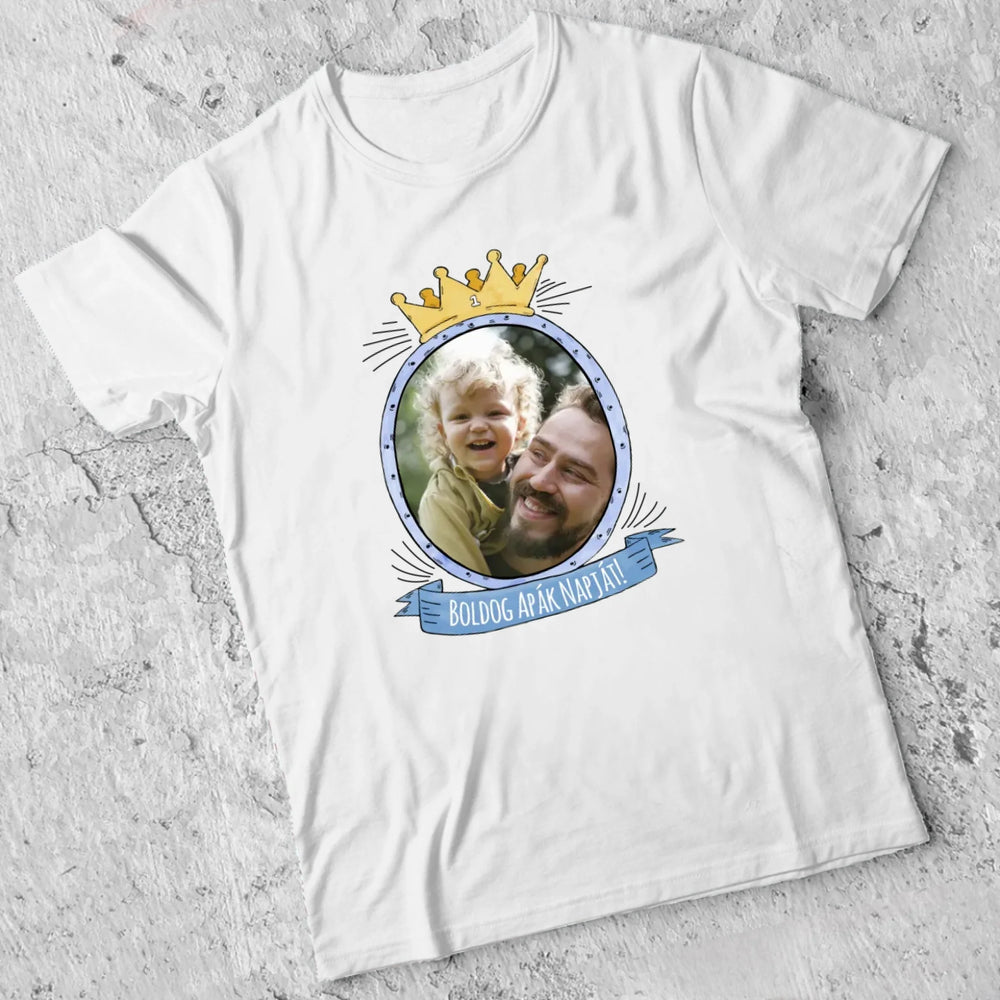 Boldog apák napját egyedi képes póló